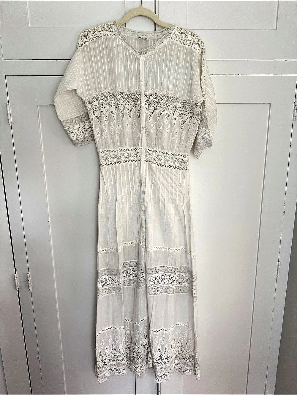 Love Shack Fancy Lace Maxi Dress in White Size Small